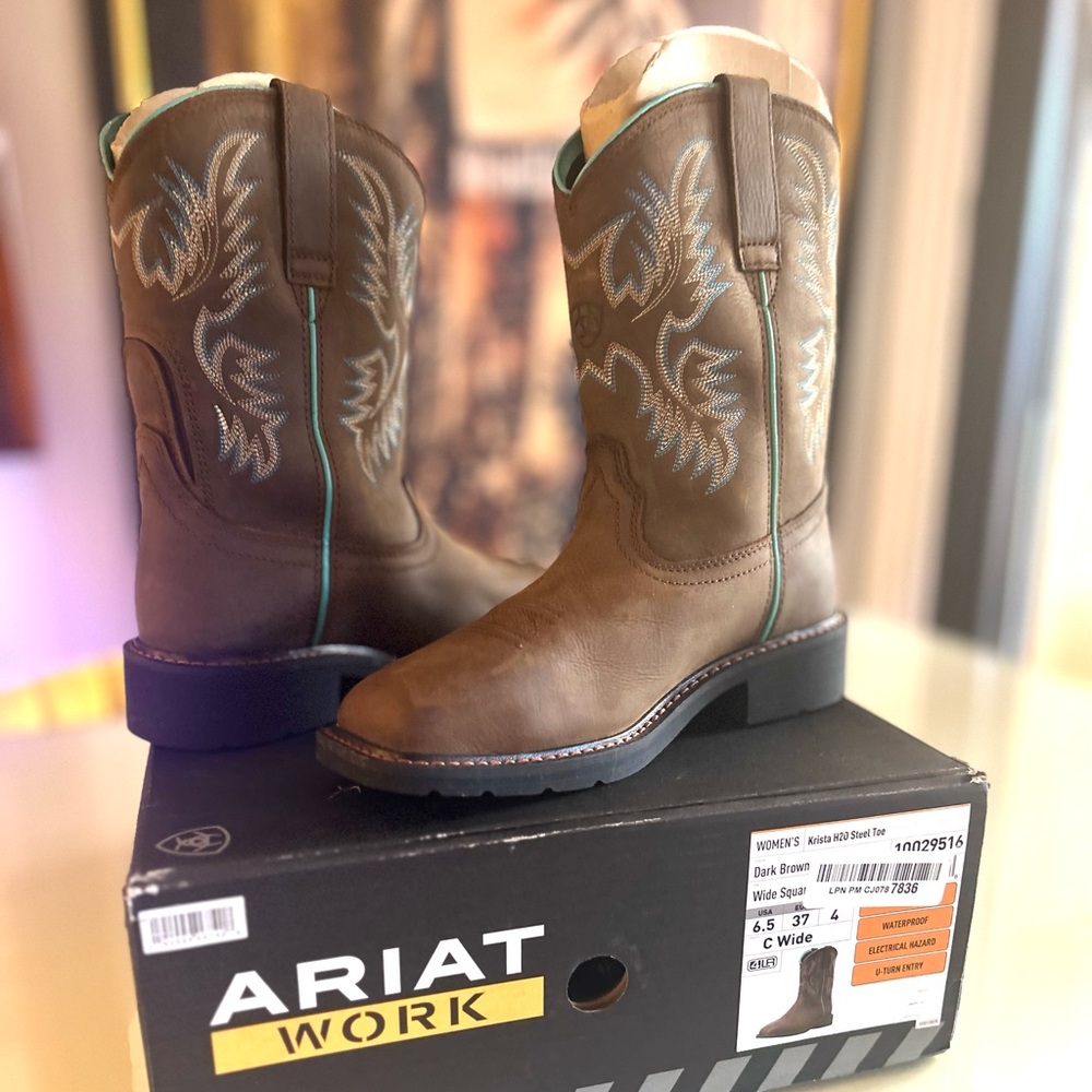 Wrist Work Women’s Boots Krista H20 Steel Toe Dark Brown 6.5 Wide